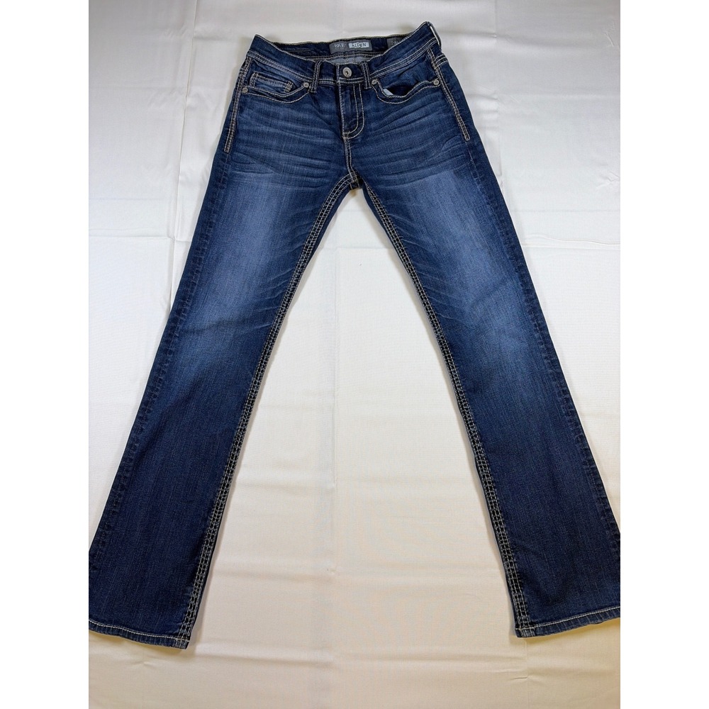 BKE Aiden Mens Straight Leg Jeans 29L Dark Wash Stretch ABP21140